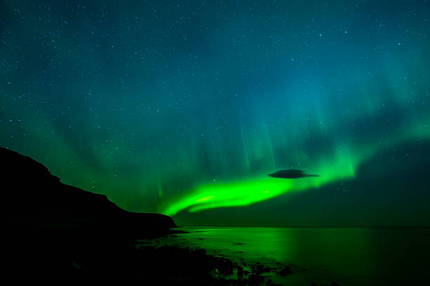 aurora borealis にアイスランド - star shape sky star aurora borealis ストックフォトと画像