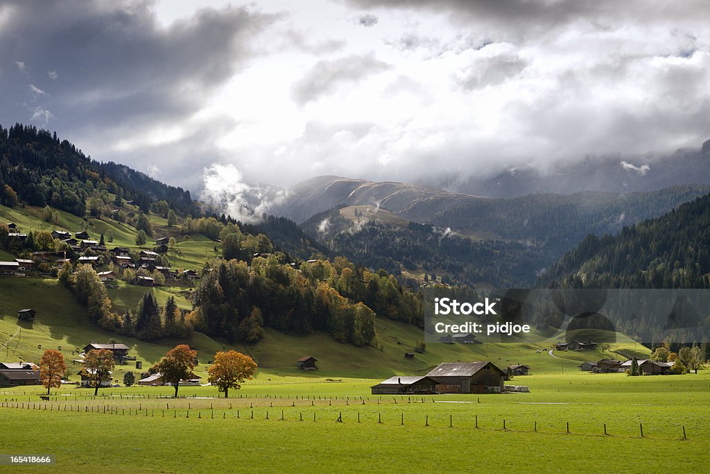 Herbstliche Landschaft mit Berner Alpen der Schweiz - Lizenzfrei Kanton Bern Stock-Foto