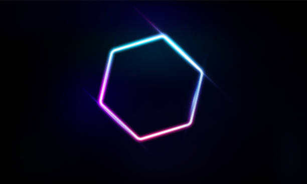 istock Abstract Modern colored poster for sports Light out technology and with neon hexagon and triangles. Hitech communication concept innovation background,  vector design 1654189115
