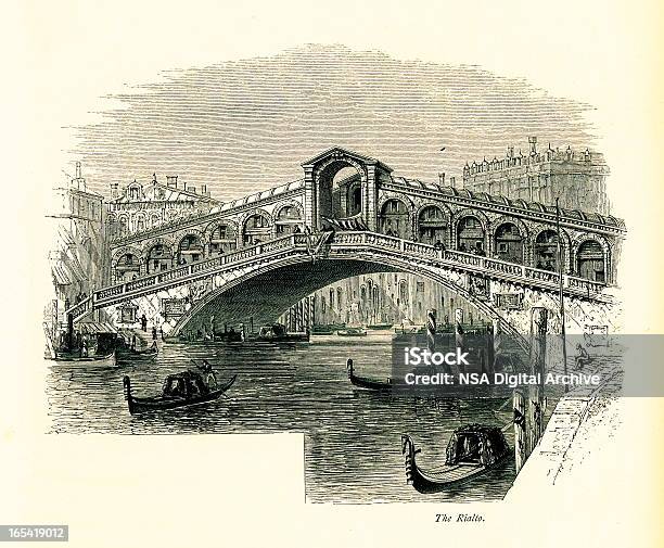 Rialtobrücke Venedig Italien Ich Die Antiken Europäischen Illustrationen Stock Vektor Art und mehr Bilder von Venedig