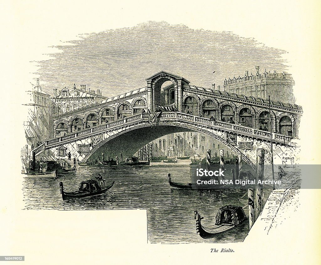 Ponte de Rialto, Veneza, Itália, de antiguidades europeias ilustrações - Ilustração de Veneza - Itália royalty-free