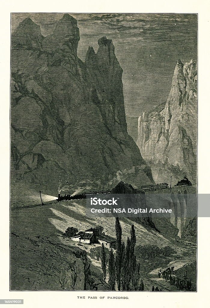 Pancorbo Pass, Spanien ich die antiken europäischen Illustrationen - Lizenzfrei 19. Jahrhundert Stock-Illustration