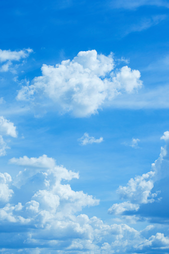 White clouds in a blue sky