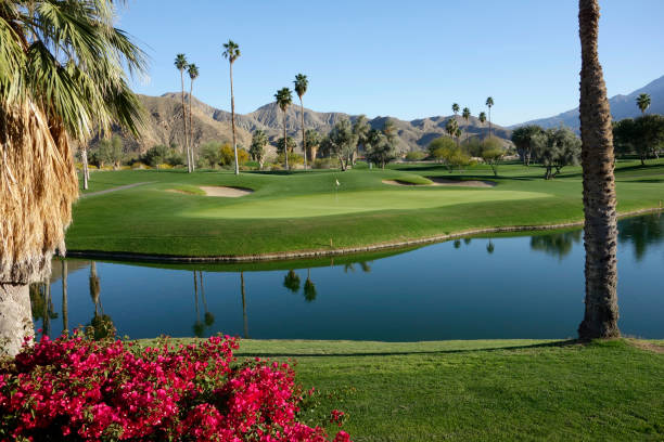 istock Over A Water Hazard To The Golf Green 165419382
