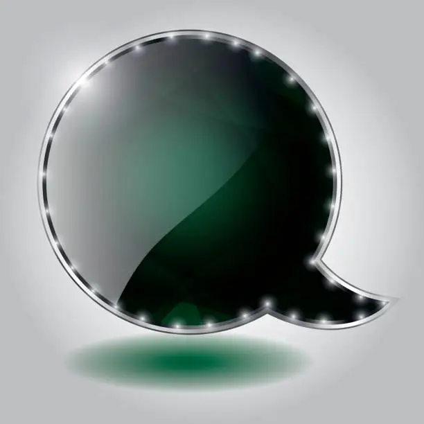 Vector illustration of Abstract glossy speech bubble vector background