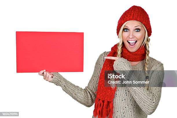 Inverno Di Donna Spazio Copia Scheda - Fotografie stock e altre immagini di Capelli biondi - Capelli biondi, Cappello di lana, Donne