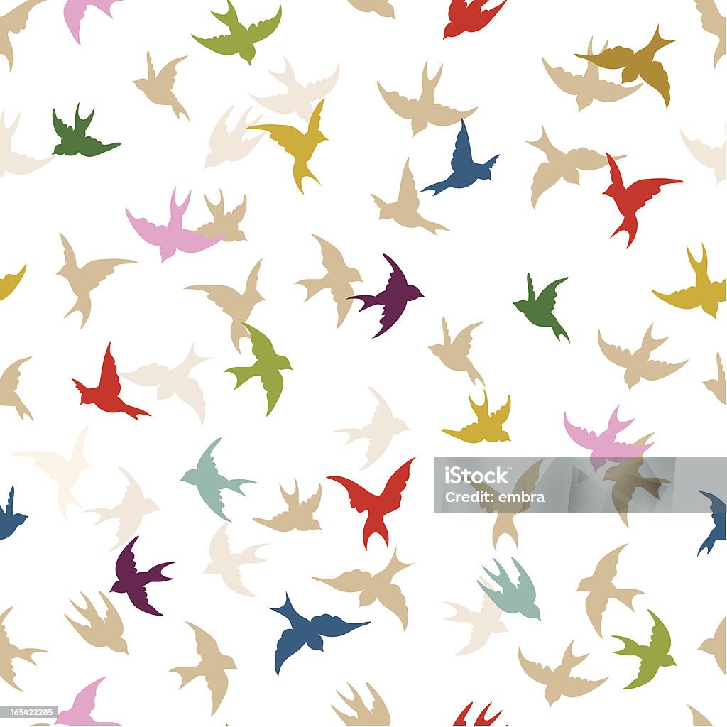 春の鳥のシームレスなパターン - イラストレーションのロイヤリティフリーベクトルアート