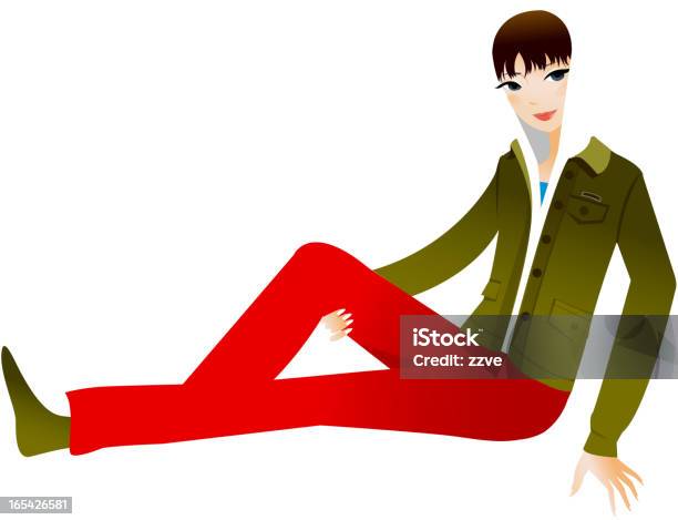 Side View Of Woman Stock Illustration - Download Image Now - Adult, Adults Only, Casual Clothing