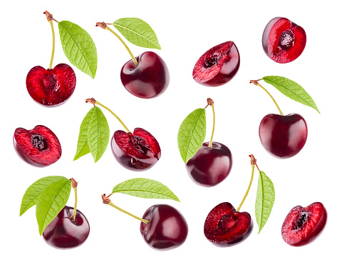 Buckets of Cherries on the back of a truck