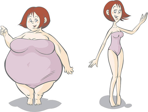 Cartoon Fat-Slim Female Characters. Stock Clipart | Royalty-Free |  FreeImages