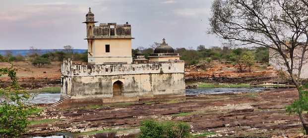 Chittorgarh, India 7 May 2023: Picture of Padmini Palace at Chittorgarh Fort shot during daylight