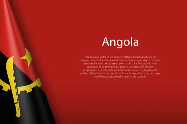 Vector illustration of national flag Angola isolated on background with copyspace