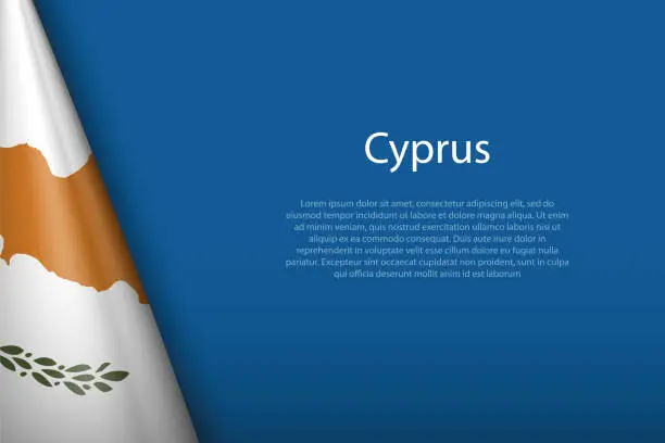 Vector illustration of national flag Cyprus isolated on background with copyspace