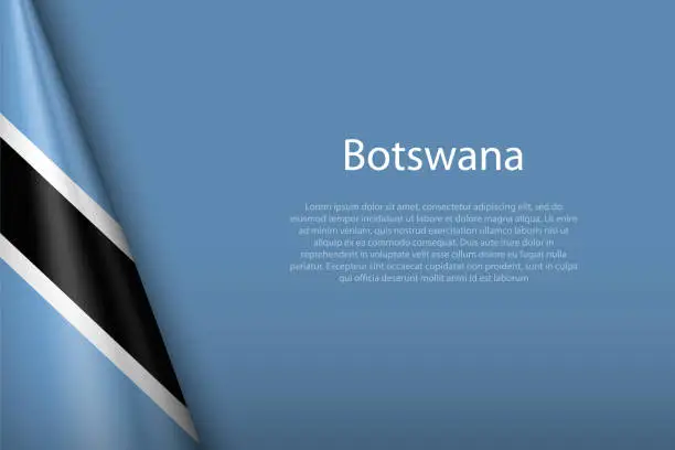 Vector illustration of national flag Botswana isolated on background with copyspace