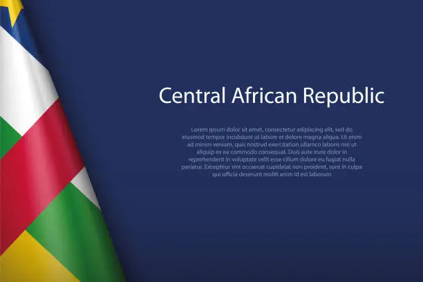 Vector illustration of national flag Central African Republic isolated on background with copyspace