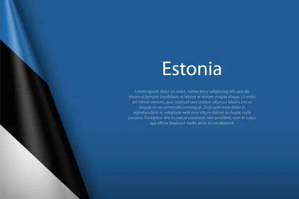 Vector illustration of national flag Estonia isolated on background with copyspace