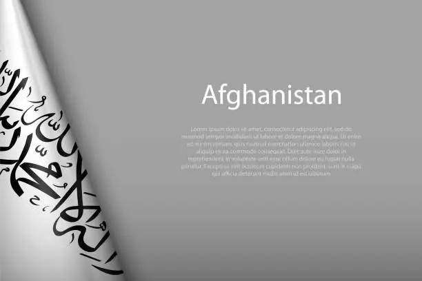 Vector illustration of national flag Afghanistan isolated on background with copyspace