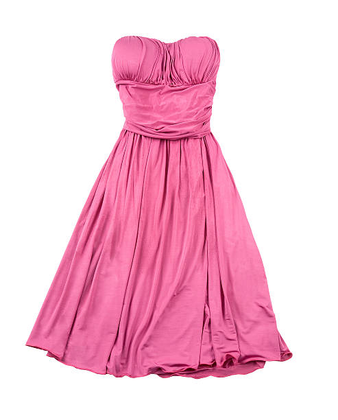 istock Pink evase strapless dress 165434251
