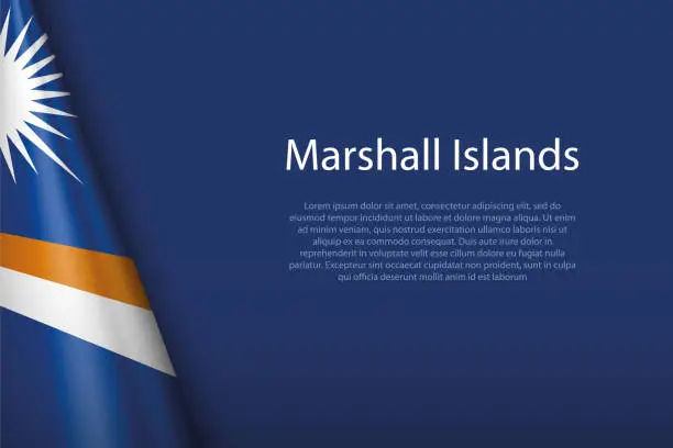 Vector illustration of national flag Marshall Islands isolated on background with copyspace