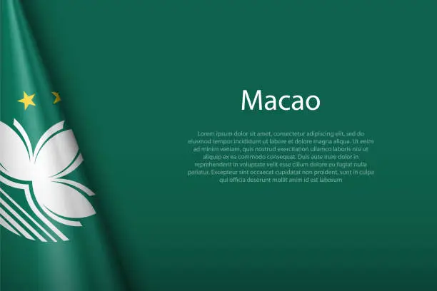 Vector illustration of national flag Macao isolated on background with copyspace