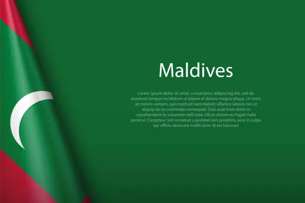 Vector illustration of national flag Maldives isolated on background with copyspace
