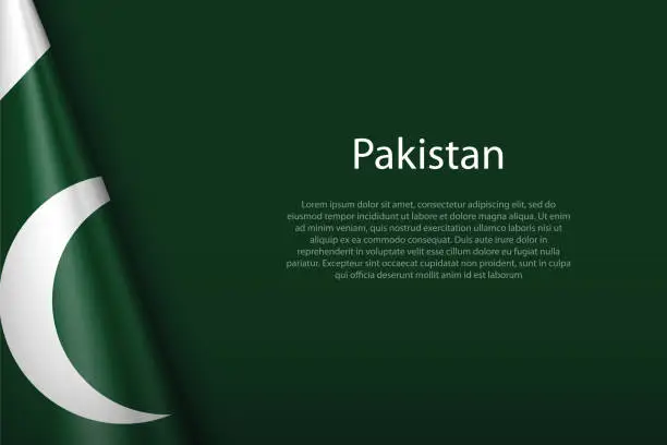 Vector illustration of national flag Pakistan isolated on background with copyspace