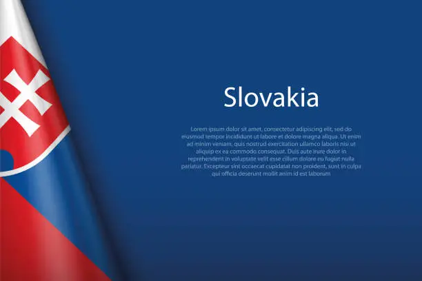 Vector illustration of national flag Slovakia isolated on background with copyspace