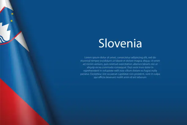 Vector illustration of national flag Slovenia isolated on background with copyspace