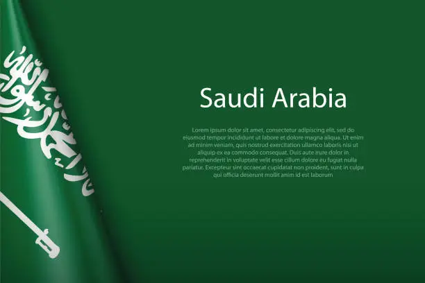 Vector illustration of national flag Saudi Arabia isolated on background with copyspace