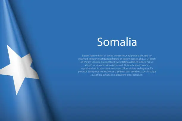 Vector illustration of national flag Somalia isolated on background with copyspace