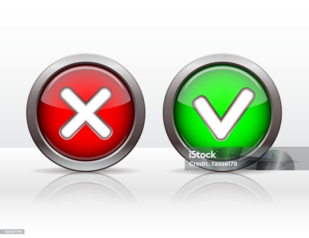 Check mark buttons. Check mark buttons. Vector illustration. Cancel Icon stock vector