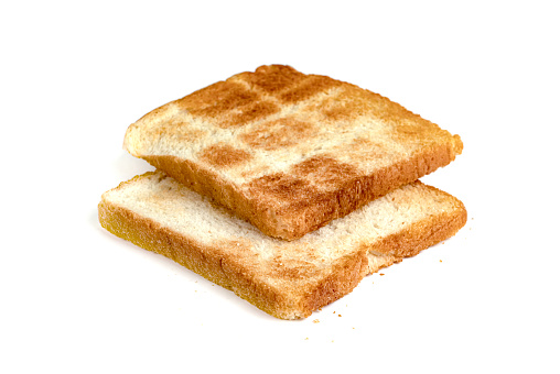 Toasted slice bread isolated on white background