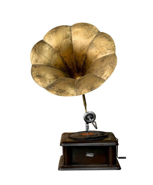 istock record players or bronze phonograph isolated on white background ,include clipping path 1654411253