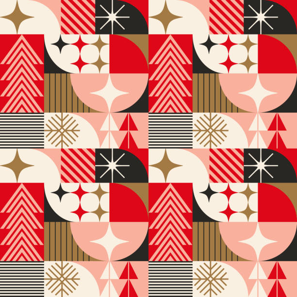 Seamless Holiday Retro Pattern vector art illustration