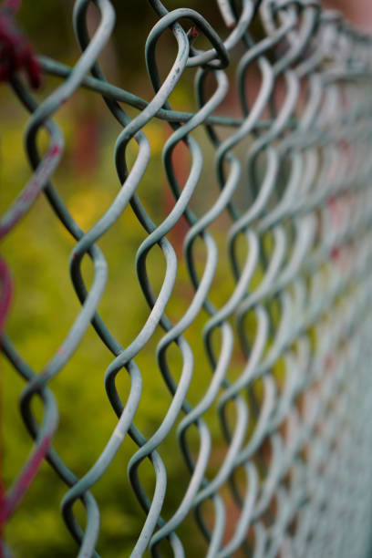 istock Chain link fence. Barbed wire. 1654502297