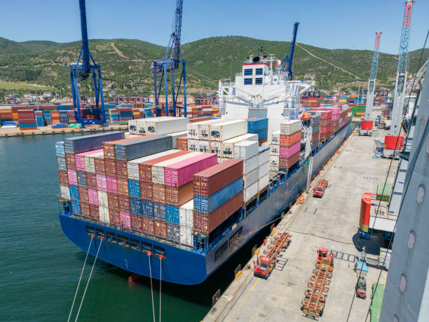 istock Aerial view of Container Port in Kocaeli. 1654523335