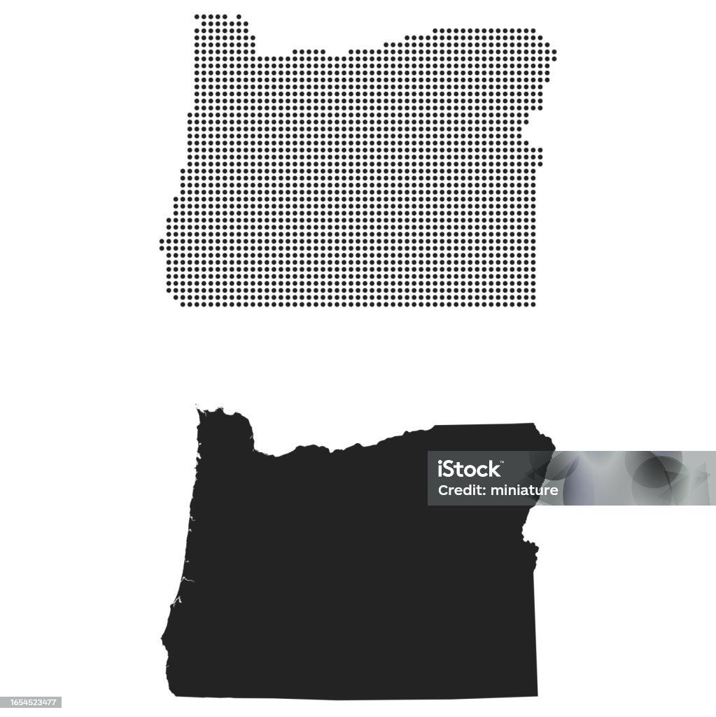Oregon Vector Graphics Oregon Map Stock Illustration - Download Image Now - Abstract, American ...