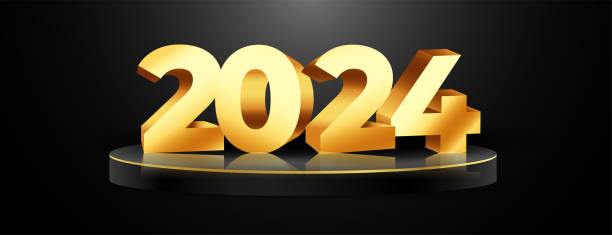 istock 3d golden 2024 text on podium platform banner for new year festive 1654541028
