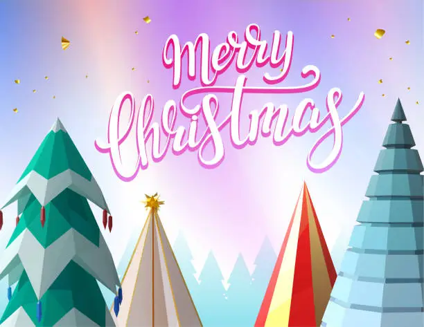 Vector illustration of Christmas Backgrounds with Christmas Trees