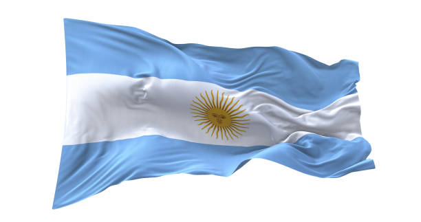 istock Argentina flag waving isolated on white background. 1654605801