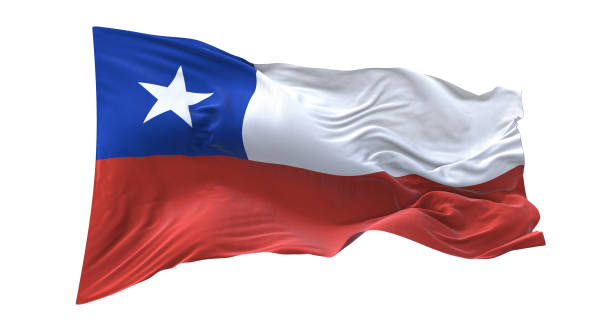 flag waving isolated on white background.