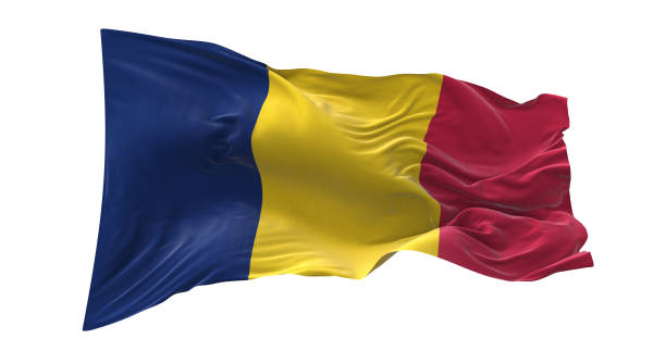 istock Chad flag waving isolated on white background. 1654612347