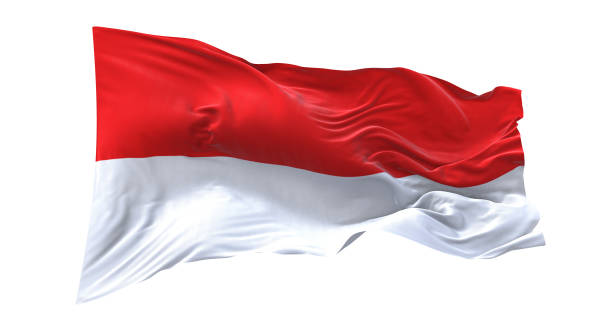 istock Indonesia flag waving isolated on white background. 1654623603
