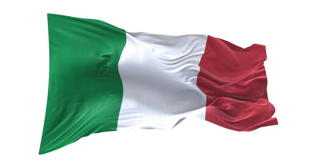 istock Italy flag waving isolated on white background. 1654623796