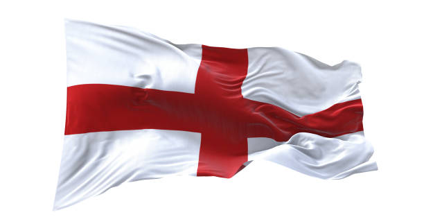 istock England flag waving isolated on white background. 1654624833