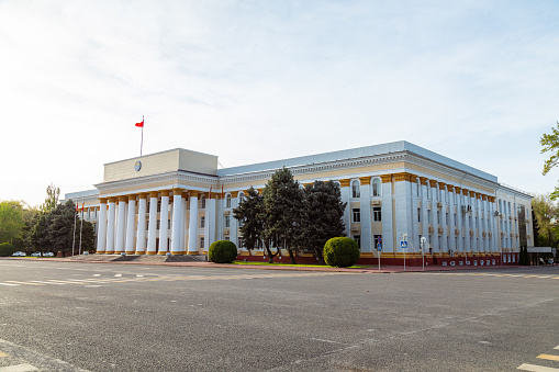 Bishkek, Kyrgyzstan - October 3, 2022: Government building of the Kyrgyz Republic