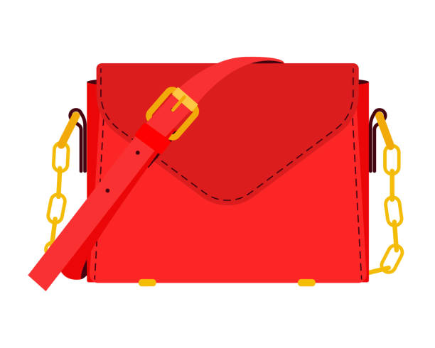 女性のハンドバッグ - change purse purse clutch bag red点のイラスト素材／クリップアート素材／マンガ素材／アイコン素材