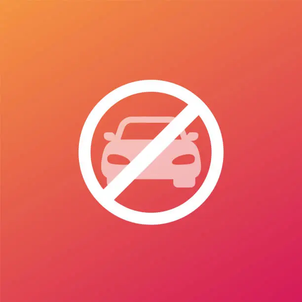 Vector illustration of do not park or no cars sign, vector