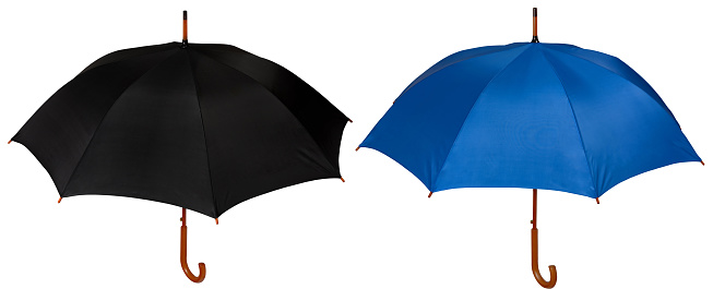 open umbrella set isolated clipping path