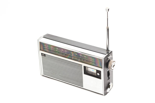 istock Old transistor radio isolated on white 1654727178